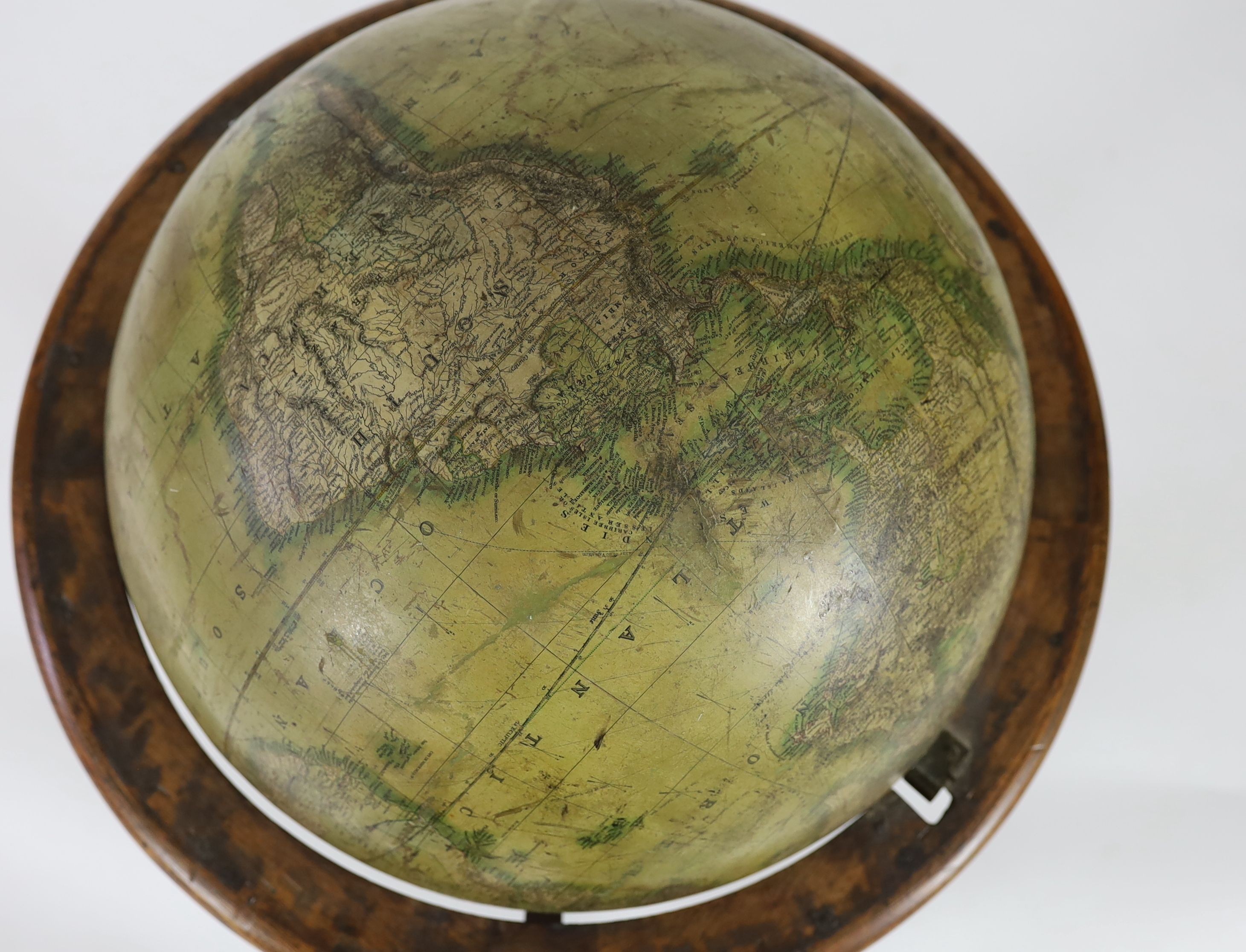A Thomas Malby & Son 18 inch terrestrial globe, diameter 61cm height 102cm